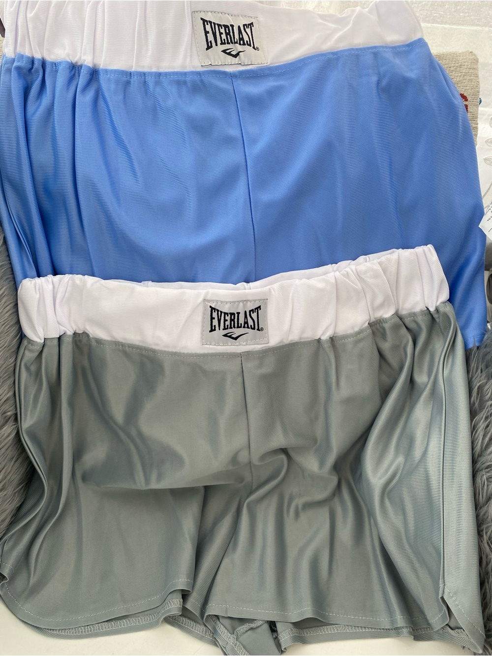 Everlast Blue and White + Gray and White women Athletic Shorts Set